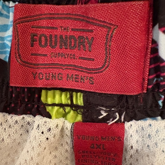 NWT Foundry Supply Co. Big/Tall Swim/Trunks Black/Yellow/Pink/Blue; Size 4XL - Picture 8 of 11